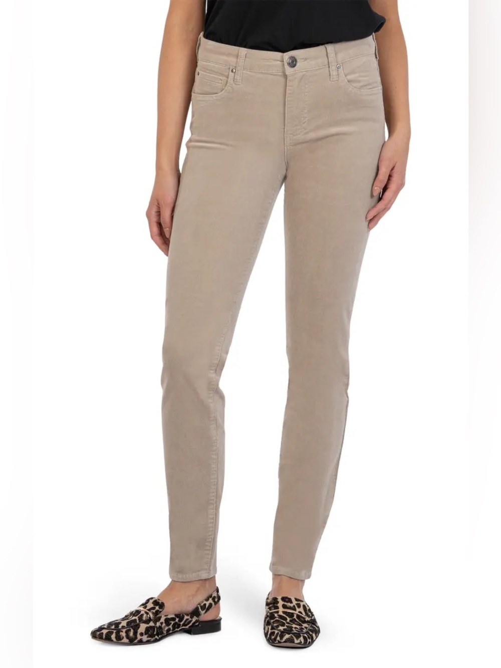 Kut from the Kloth Diana stretch corduroy skinny pants in sand